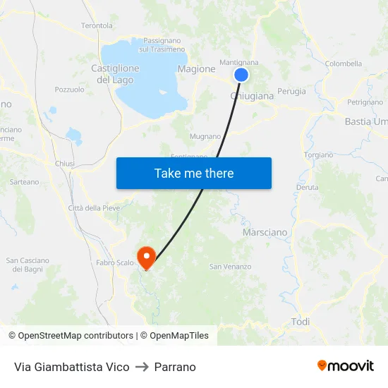 Via Giambattista Vico to Parrano map