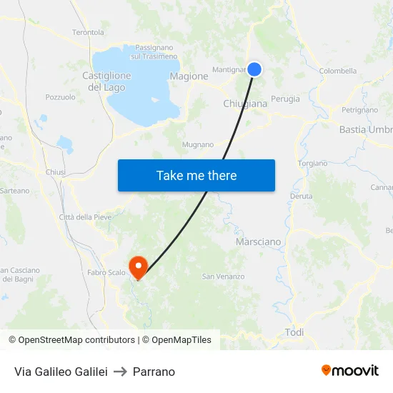 Via Galileo Galilei to Parrano map