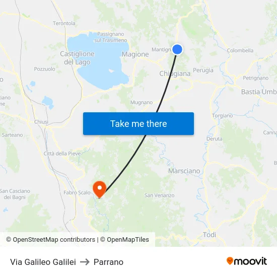 Via Galileo Galilei to Parrano map