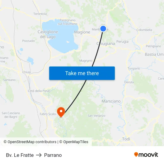 Bv. Le Fratte to Parrano map