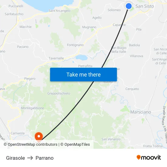 Girasole to Parrano map