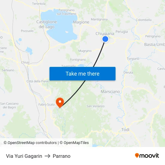 Via Yuri Gagarin to Parrano map