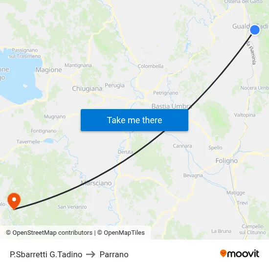 P.Sbarretti G.Tadino to Parrano map