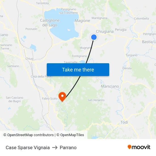 Case Sparse Vignaia to Parrano map