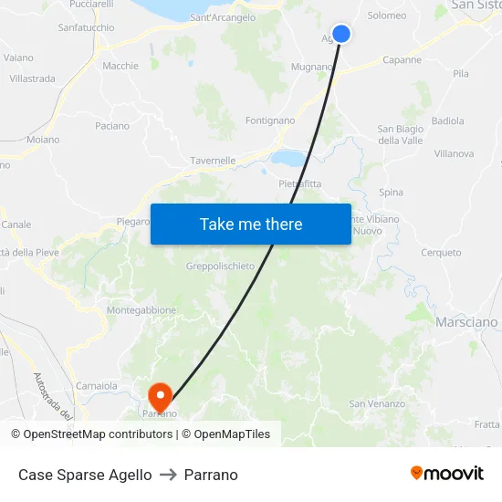 Case Sparse Agello to Parrano map
