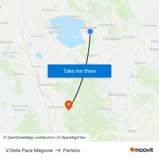 V.Della Pace Magione to Parrano map