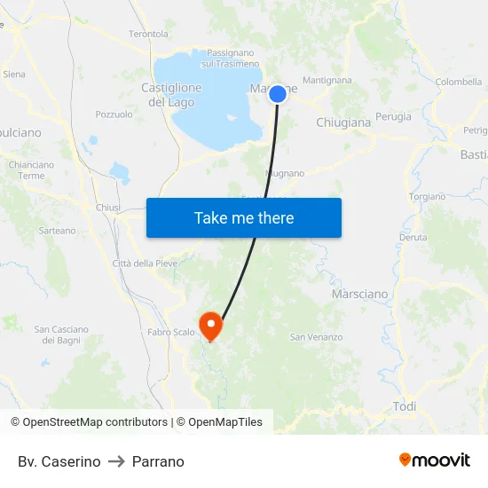 Bv. Caserino to Parrano map