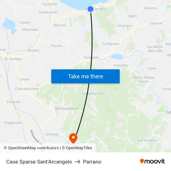 Case Sparse Sant'Arcangelo to Parrano map