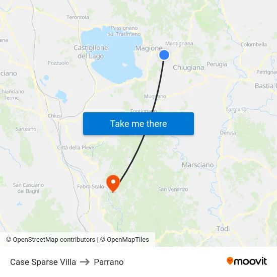 Case Sparse Villa to Parrano map