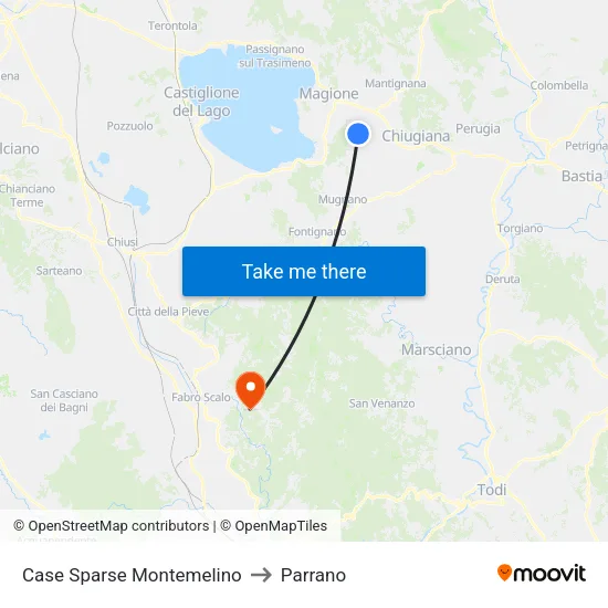 Case Sparse Montemelino to Parrano map