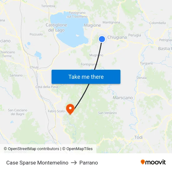 Case Sparse Montemelino to Parrano map