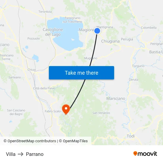 Villa to Parrano map