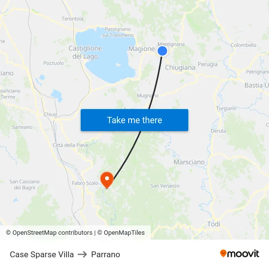 Case Sparse Villa to Parrano map