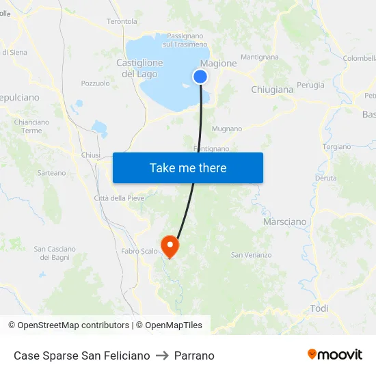 Case Sparse San Feliciano to Parrano map