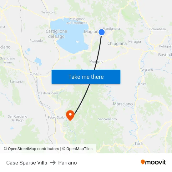 Case Sparse Villa to Parrano map