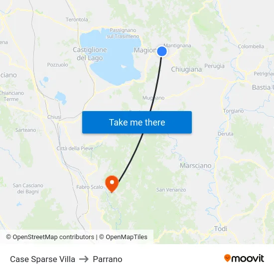 Case Sparse Villa to Parrano map