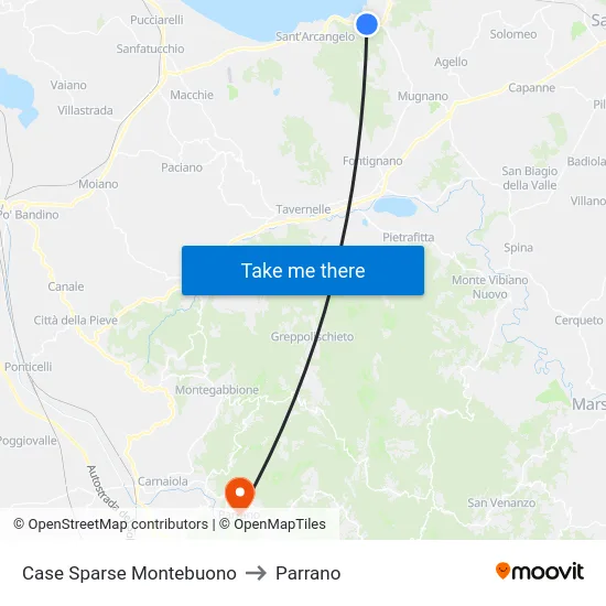 Case Sparse Montebuono to Parrano map