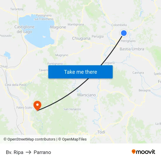 Bv. Ripa to Parrano map