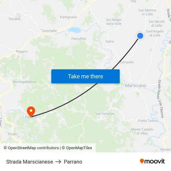 Marscianese Road to Parrano map