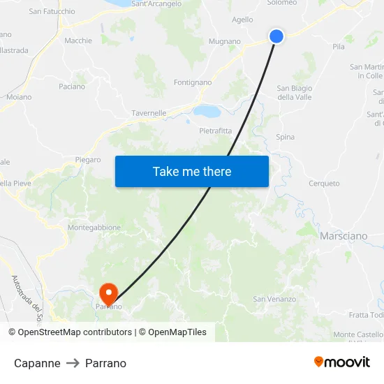 Cabins to Parrano map