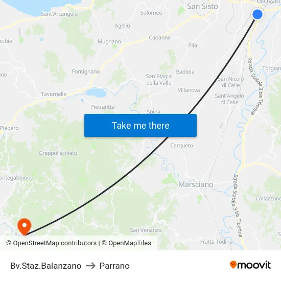 Bv.Staz.Balanzano to Parrano map