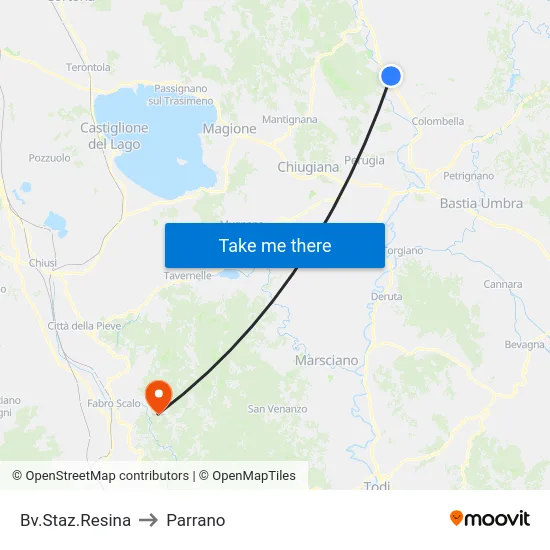 Bv.Staz.Resina to Parrano map