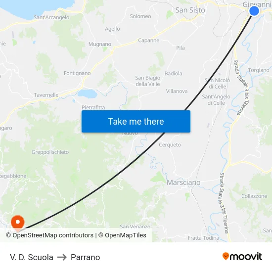 V. D. Scuola to Parrano map