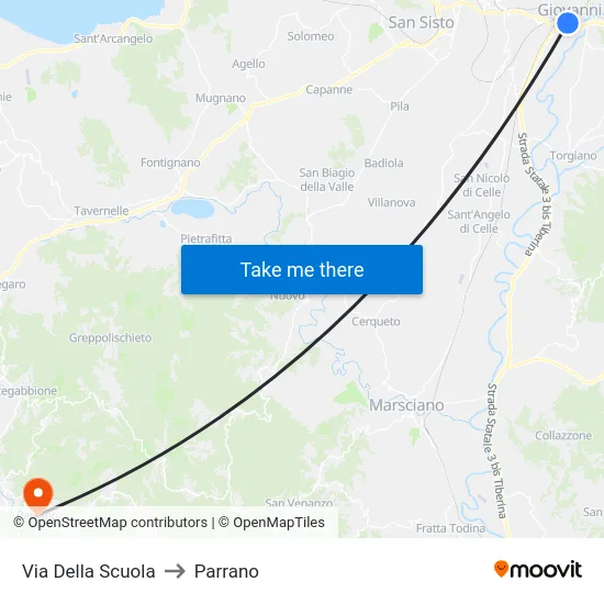 Via Della Scuola to Parrano map