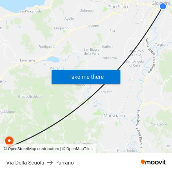 Via Della Scuola to Parrano map