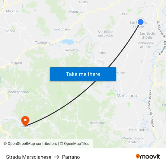 Marscianese Road to Parrano map