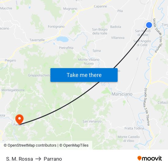 S. M. Rossa to Parrano map