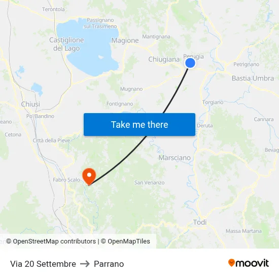 20 Settembre Street to Parrano map