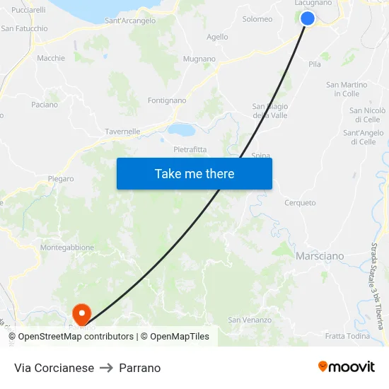 Via Corcianese to Parrano map