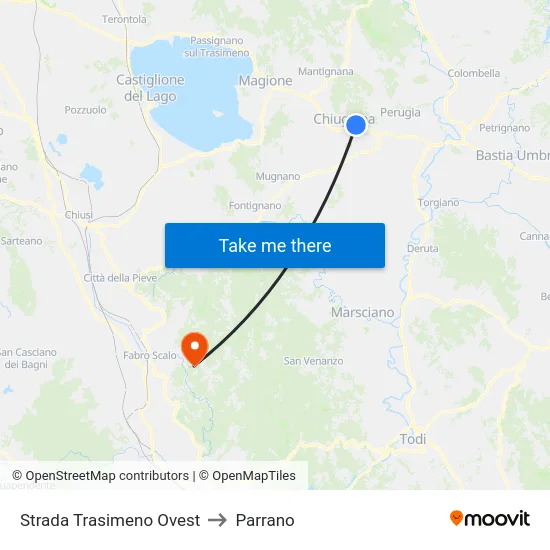 Strada Trasimeno Ovest to Parrano map