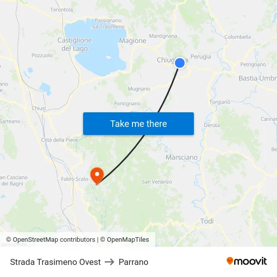 Strada Trasimeno Ovest to Parrano map