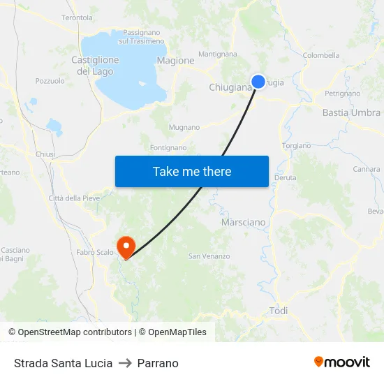 Strada Santa Lucia to Parrano map
