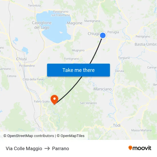 Colle Maggio Street to Parrano map