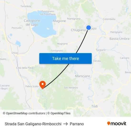Strada San Galigano-Rimbocchi to Parrano map