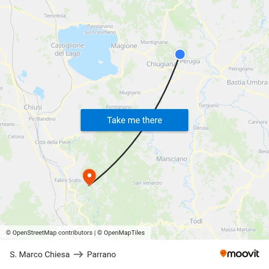 St. Marco Church to Parrano map