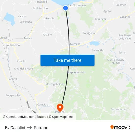 Bv.Casalini to Parrano map