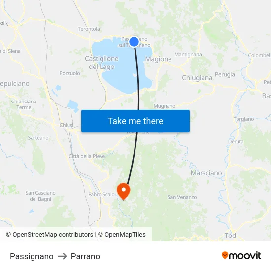 Passignano to Parrano map