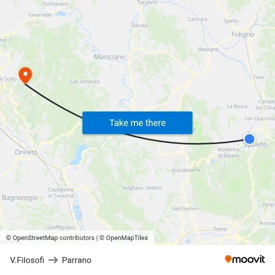 Filosofi Street to Parrano map