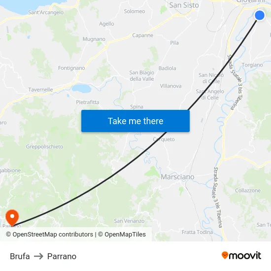 Brufa to Parrano map