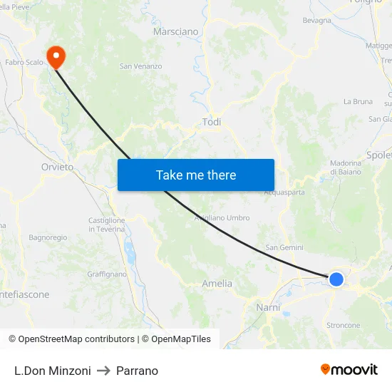 L.Don Minzoni to Parrano map