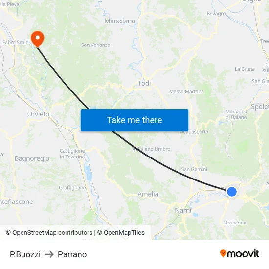 P. Buozzi to Parrano map