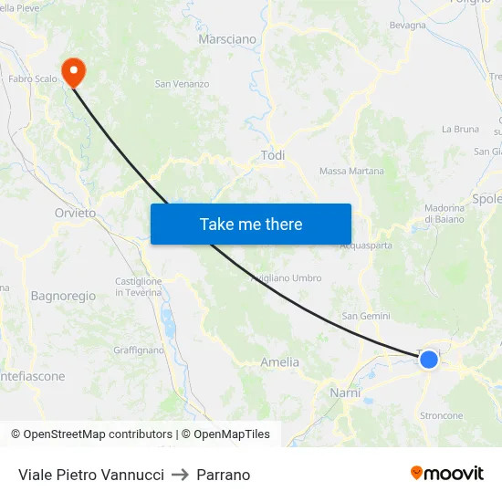 Pietro Vannucci Avenue to Parrano map