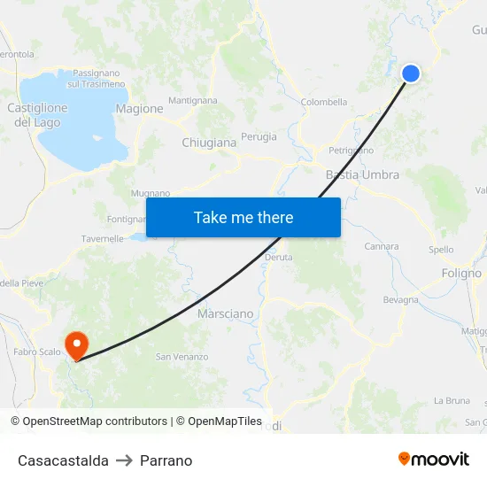 Casacastalda to Parrano map
