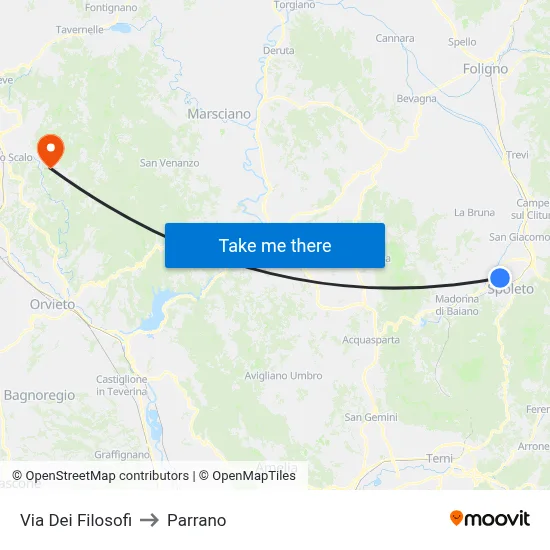 Via of the Philosophers to Parrano map