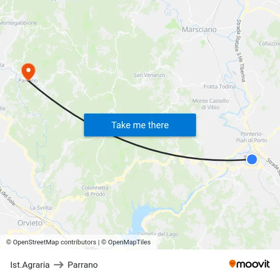 Ist.Agraria to Parrano map