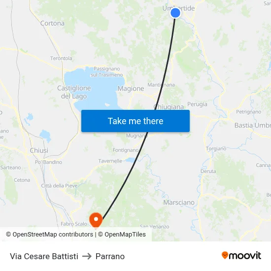 Cesare Battisti Street to Parrano map